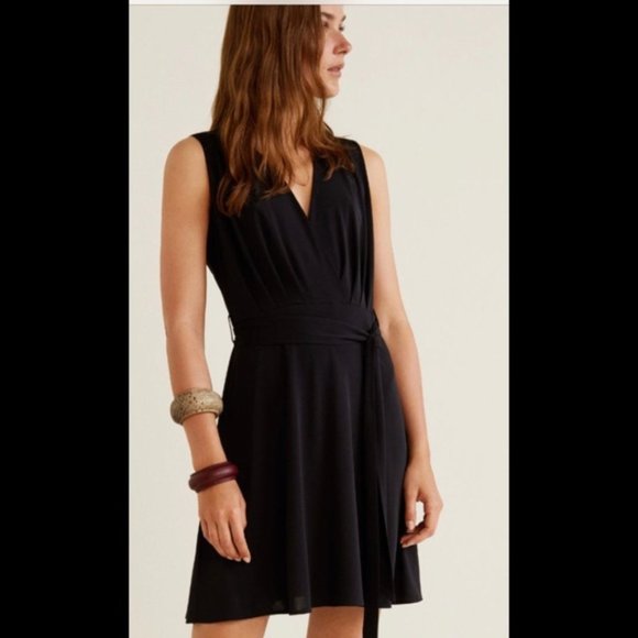 bow wrap dress mango